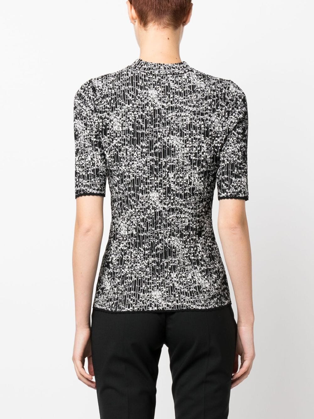 Shop Proenza Schouler White Label Speckled Knitted Top In Black