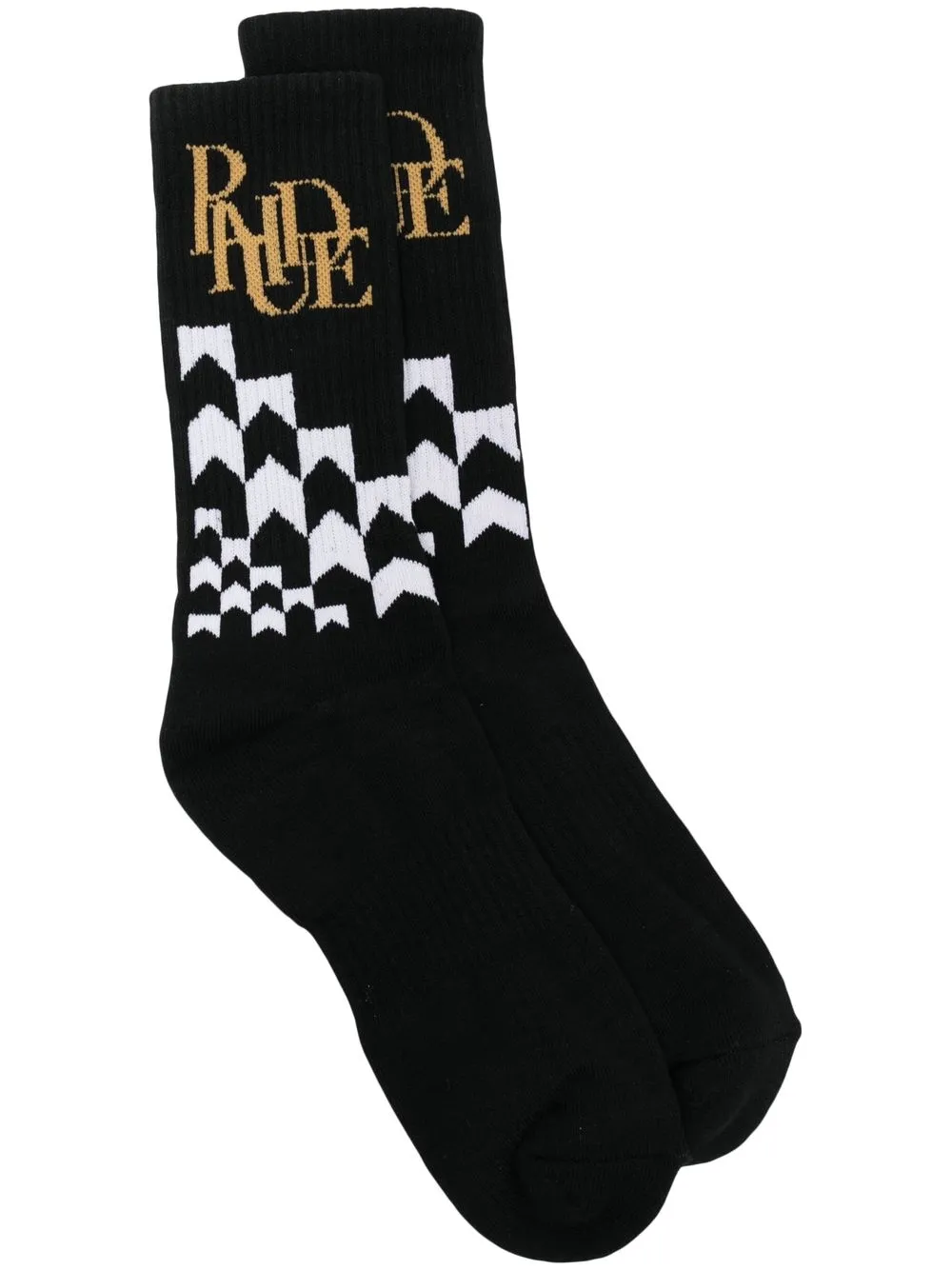 

Rhude logo-intarsia crew socks - Black