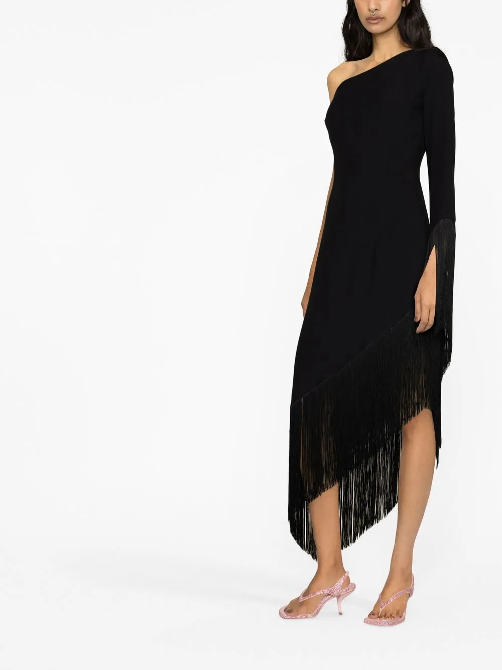 Taller Marmo Aventador oneshoulder Fringed Dress Farfetch