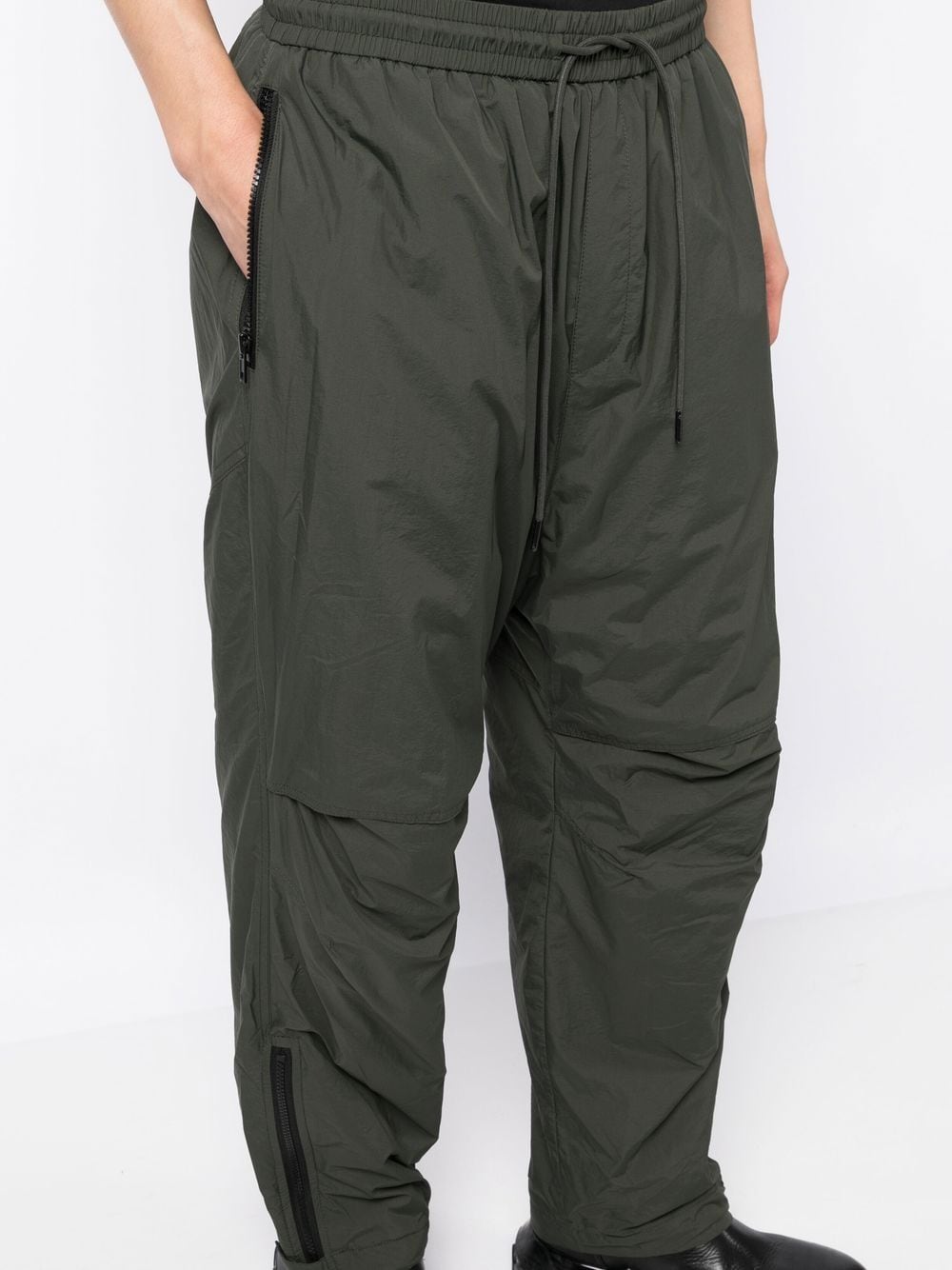 Shop Juunj Drawstring Wide-leg Trousers In Green