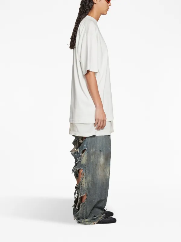 Balenciaga embroidered-logo Cotton T-shirt | White | FARFETCH
