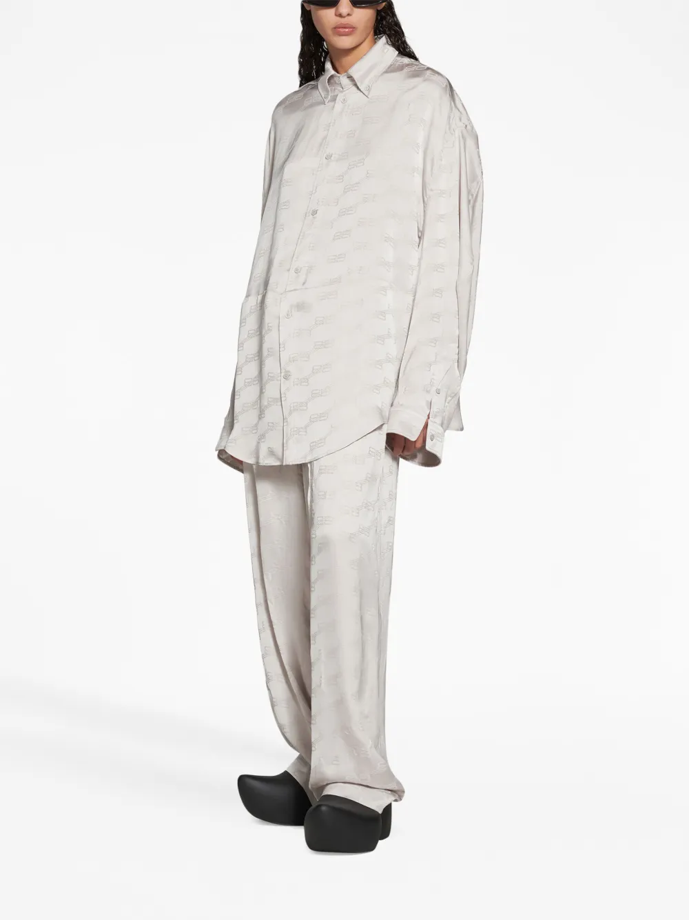 Balenciaga Blouse met monogram - Grijs