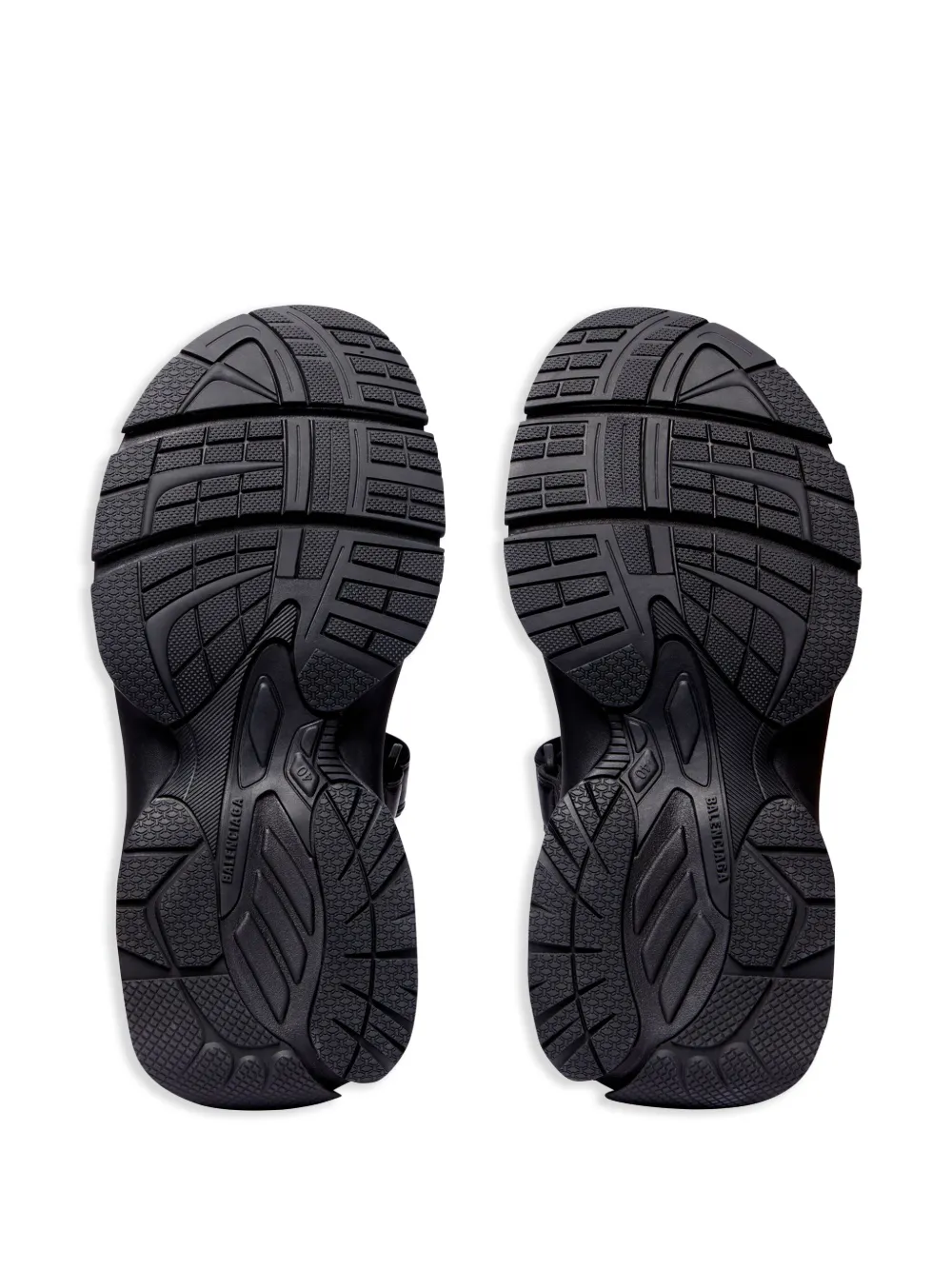 Shop Balenciaga Tourist Chunky Faux-leather Sandals In Black