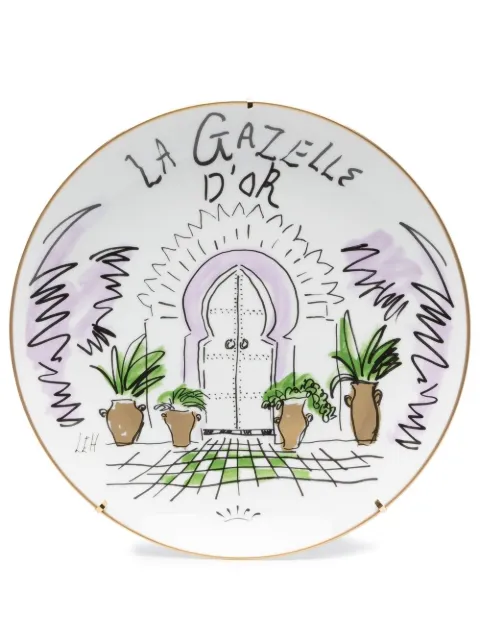 GINORI 1735 plato de porcelana La Gazelle D'or