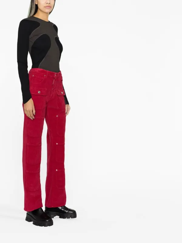 【関税込 日本発送】DSQUARED2 コーデュロイパンツ レッド DSQUARED2 ディースクエアード コーデュロイ ストレートジーンズ
