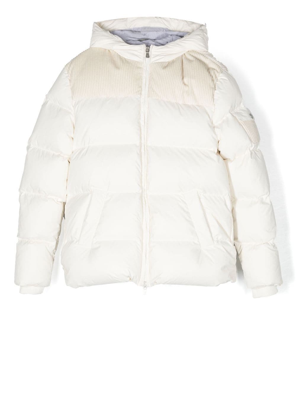 Eleventy Kids corduroy-panel Down Puffer Jacket - Farfetch