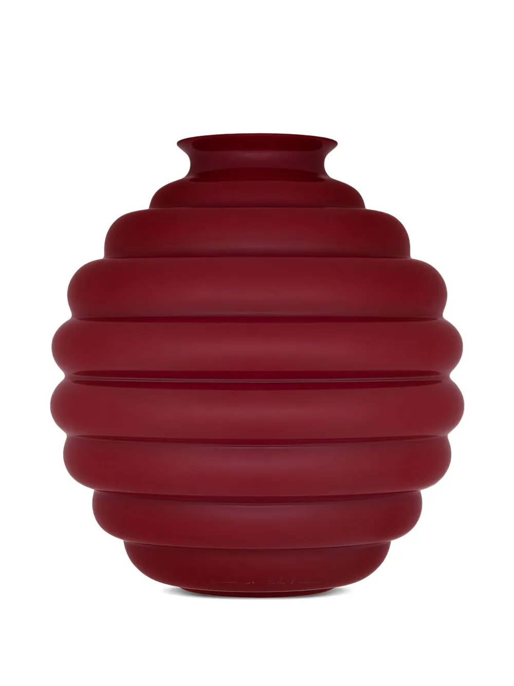 Dolce & Gabbana ribbed round vase (26cm x 29cm) | Red | Image 1