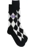 Needles argyle-check socks - Black