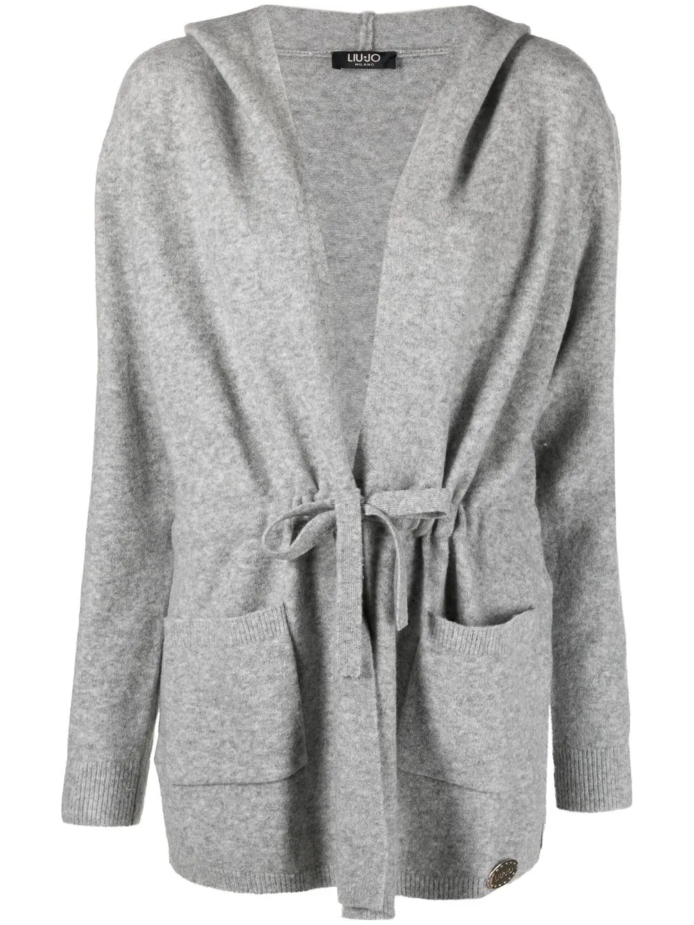 

LIU JO hooded tie-waist card i-coat - Grey