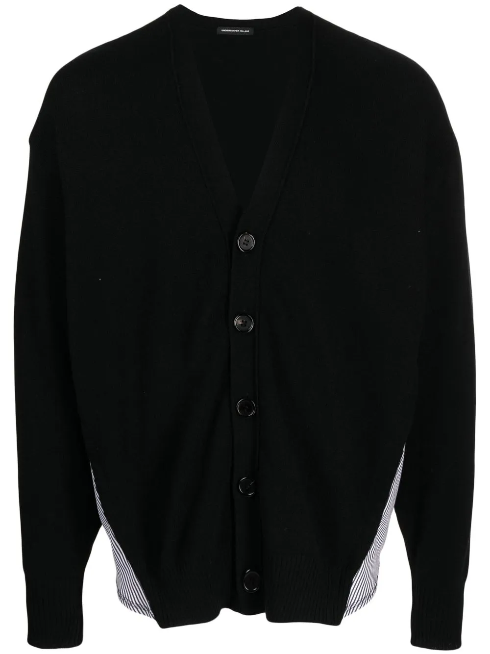 

Undercover contrast-panel V-neck cardigan - Black