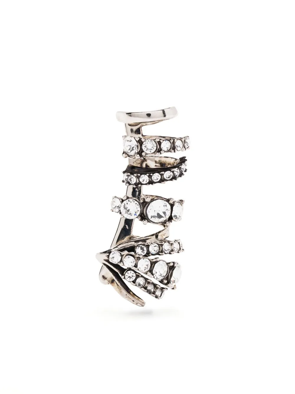 

Alexander McQueen crystal-embellished ear cuff - Silver