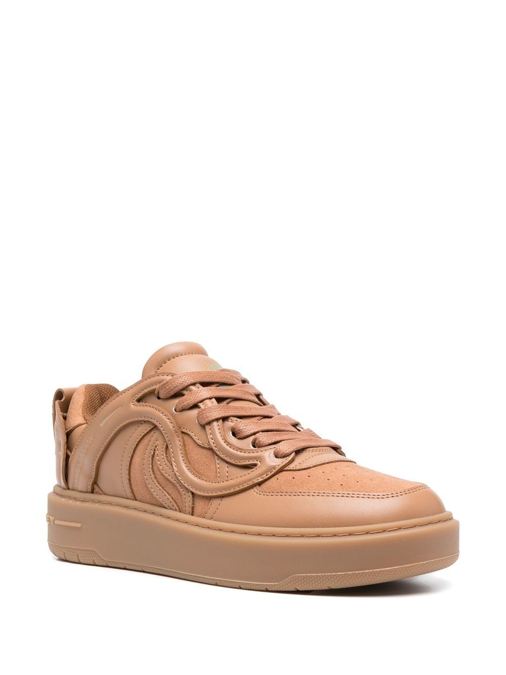 Shop Stella Mccartney S-wave Embroidered Sneakers In 褐色