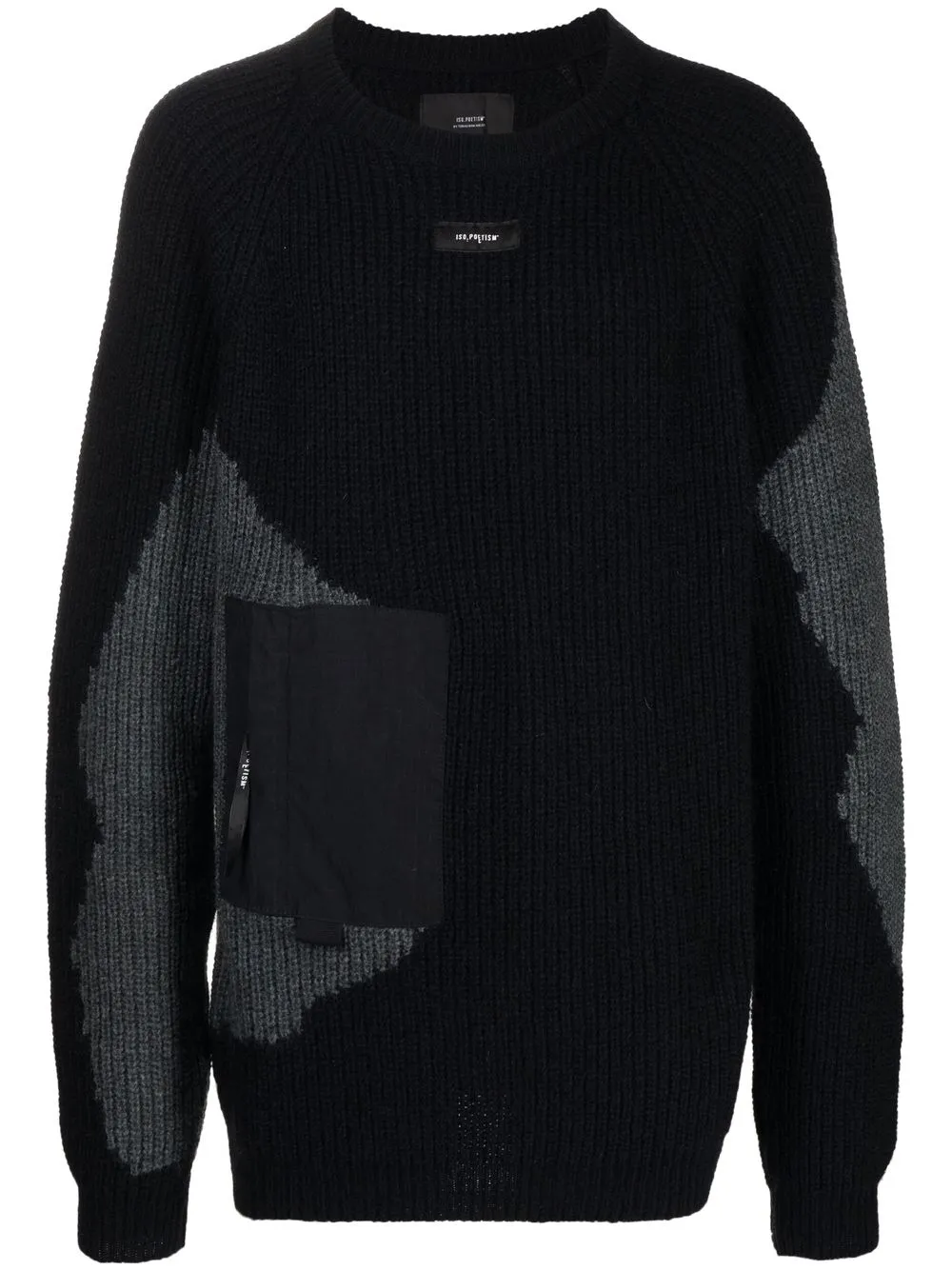 

ISO.POETISM purl-knit panelled jumper - Black