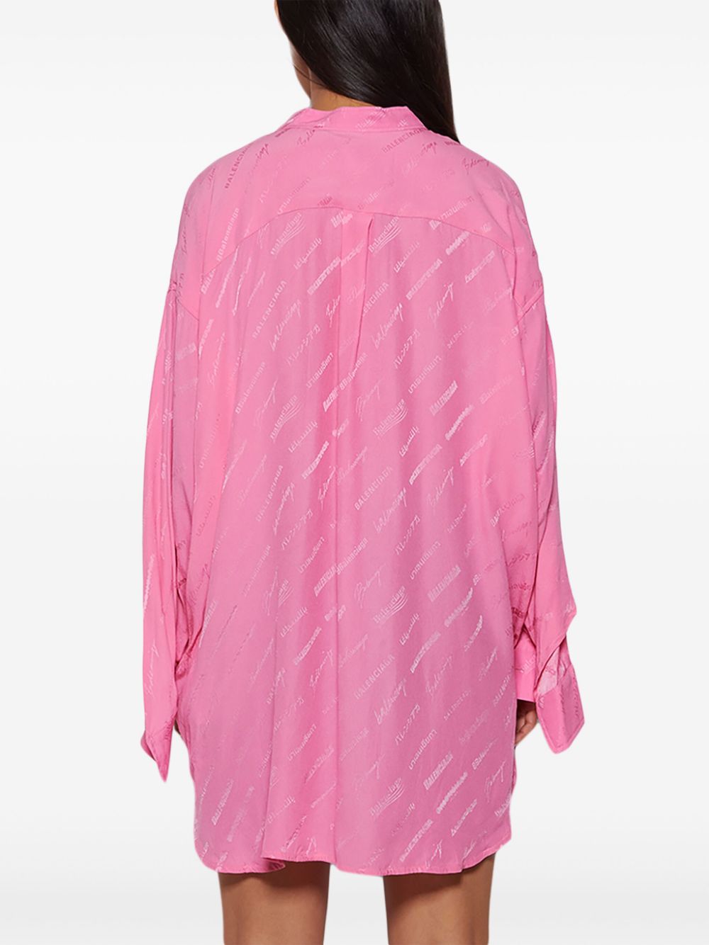 Balenciaga logo-jacquard silk shirt Women