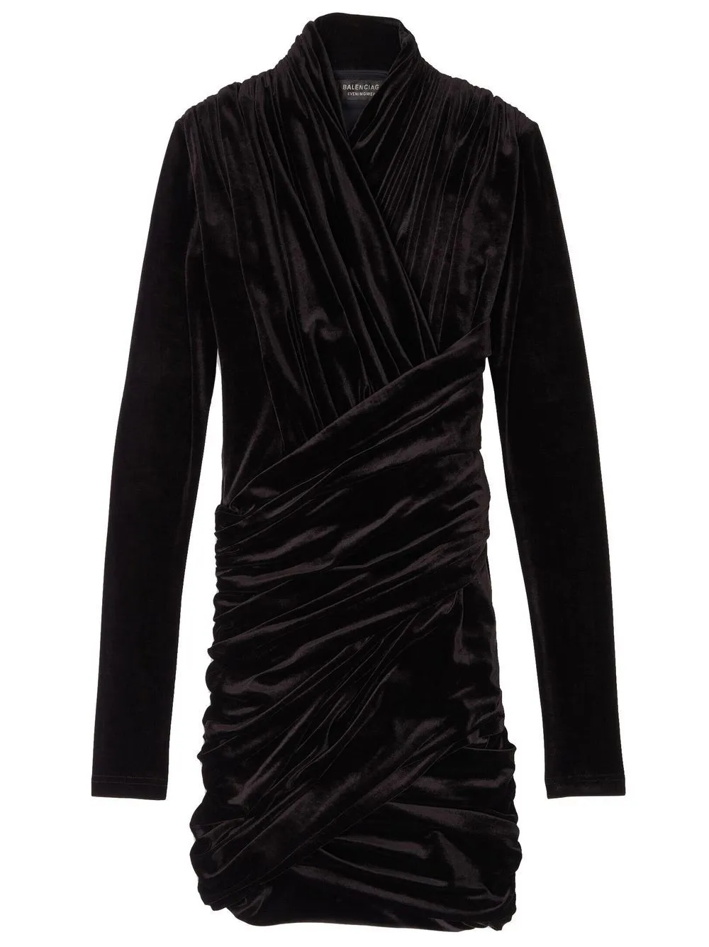 Balenciaga velvet long-sleeve mini dress