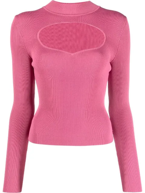STAUD ribbed-knit cut-out jumper