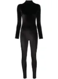 Atu Body Couture long-sleeve velvet jumpsuit - Black