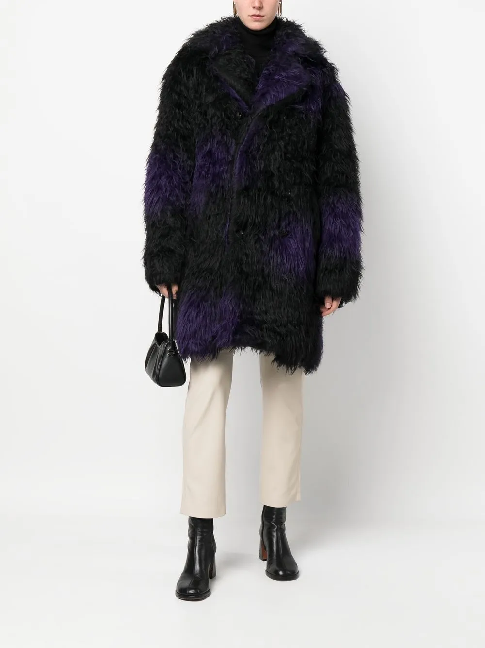 Needles Pea Coat - Acrylic Fur / Blurred Dot In 黑色 | ModeSens