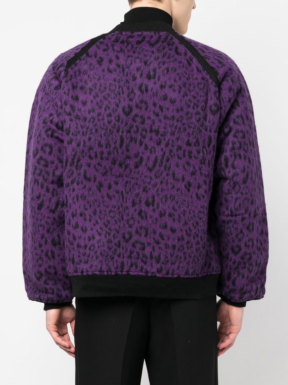 Shop Needles Textured Zebra-print Bomber Jacket In Purple