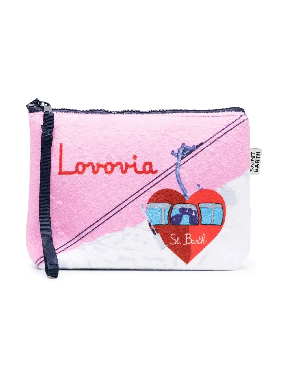 

MC2 Saint Barth Kids heart print detail pouch - Pink