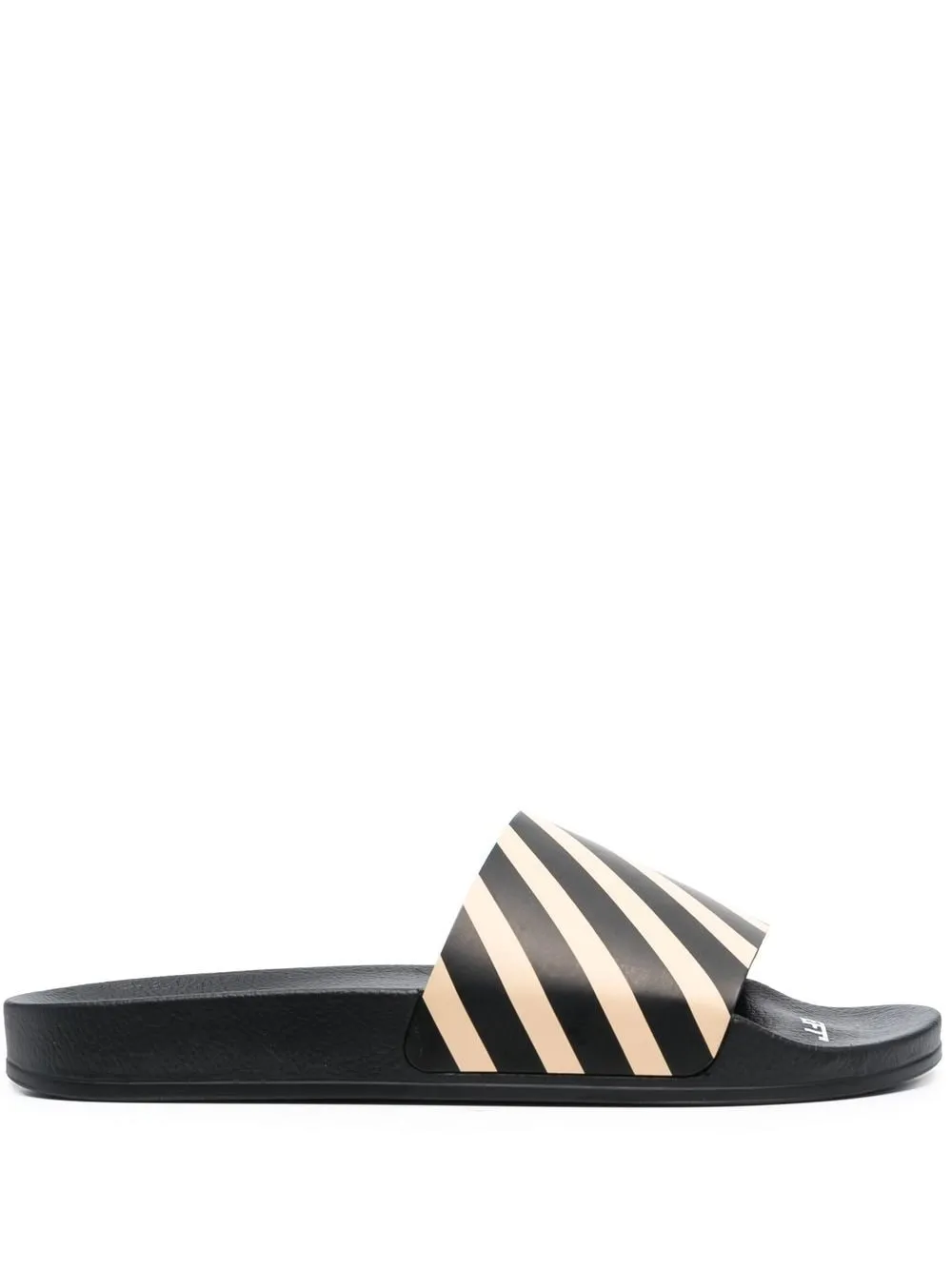 

Off-White Diag-stripe print slides - BLACK BEIGE