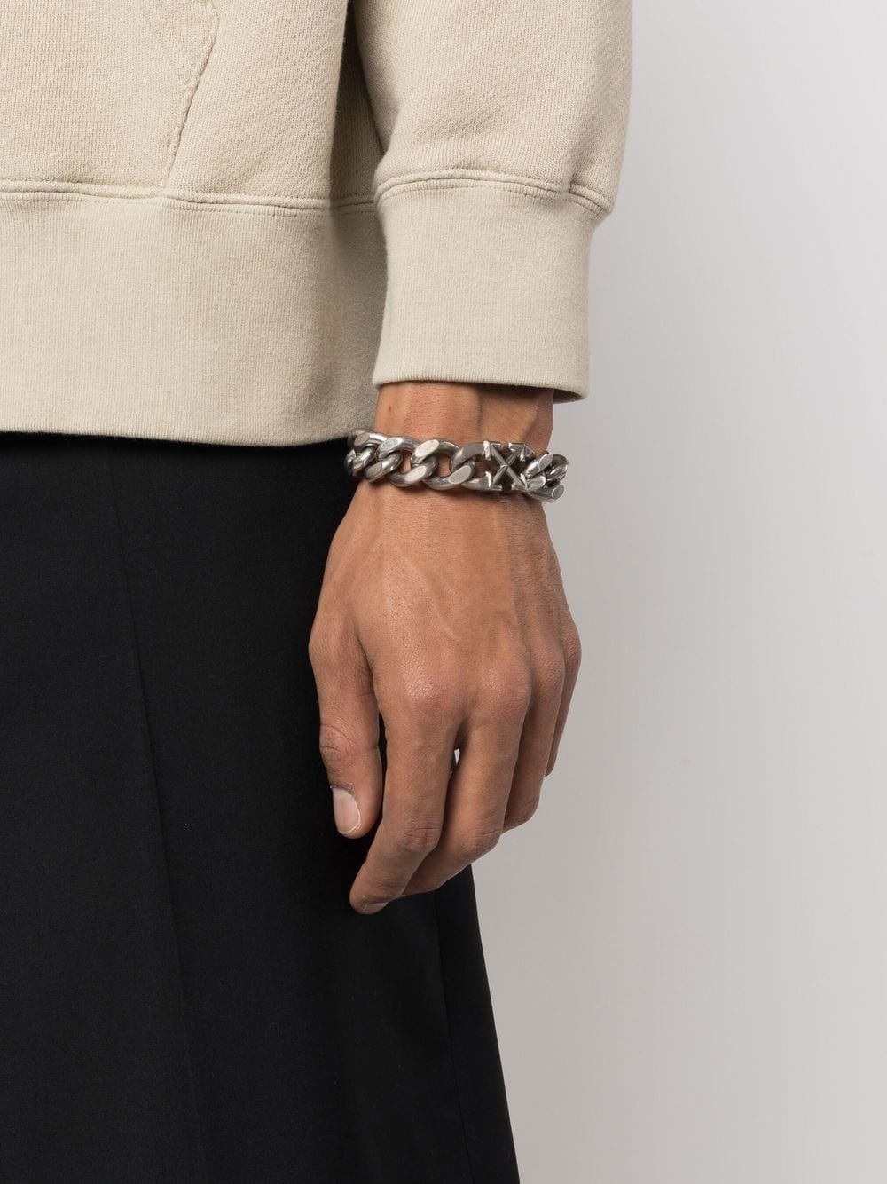 Shop Off-white Arrows Chunky Chain Bracelet In Silver No Color