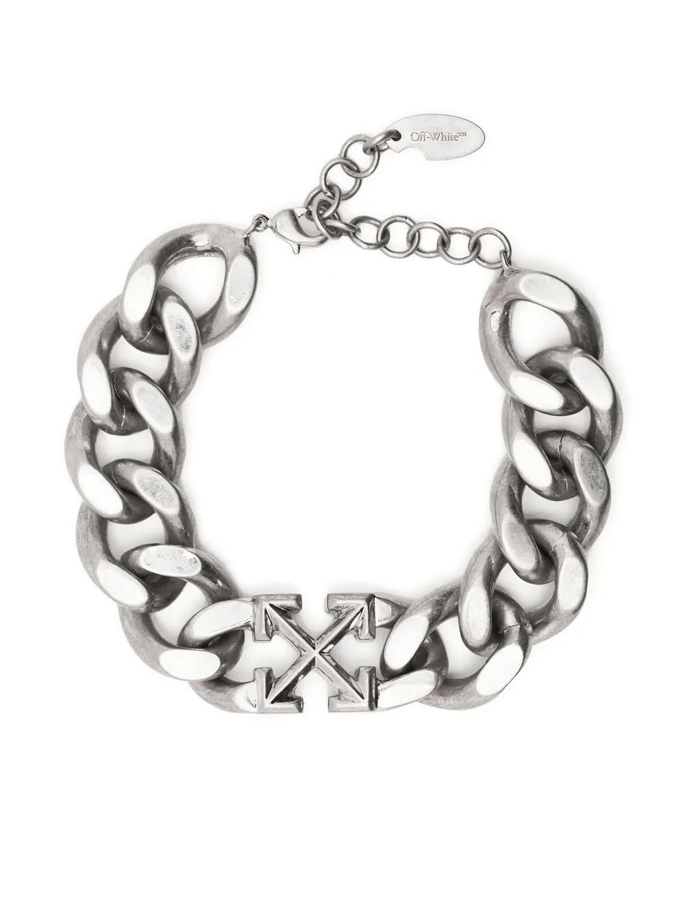 Off-white Arrow Chained Bracelet In Silver