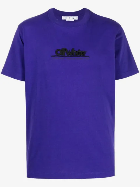 Off-White logo-embroidered cotton T-shirt