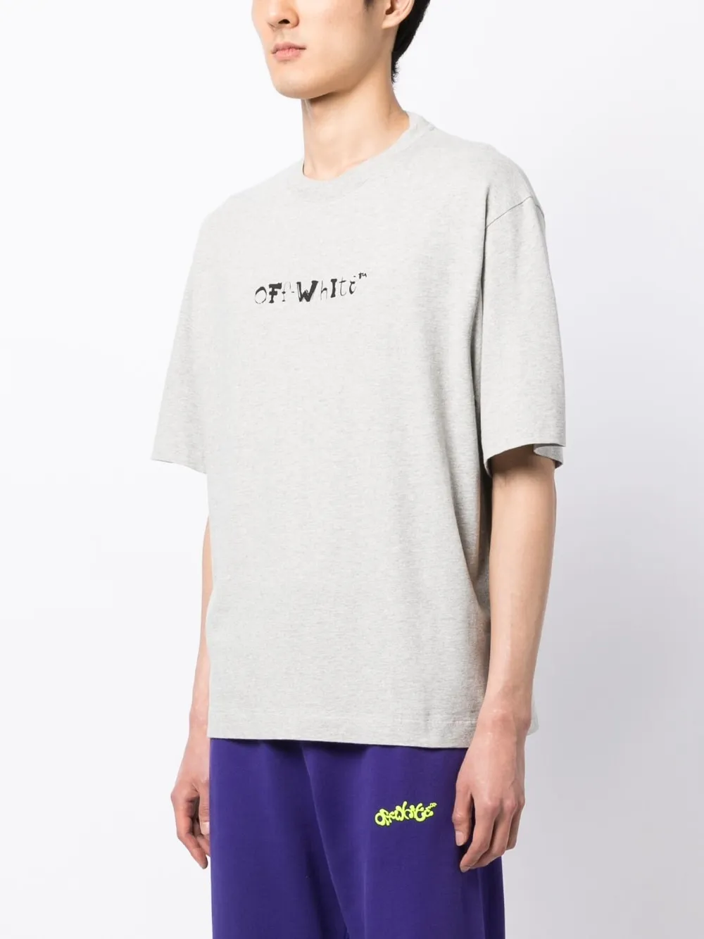 Off-white Faces Print Short-sleeve T-shirt In Grey