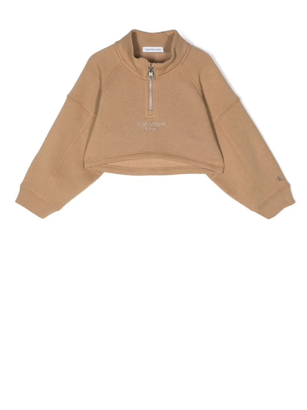 

Calvin Klein Kids logo-embroidered cropped sweatshirt - Neutrals