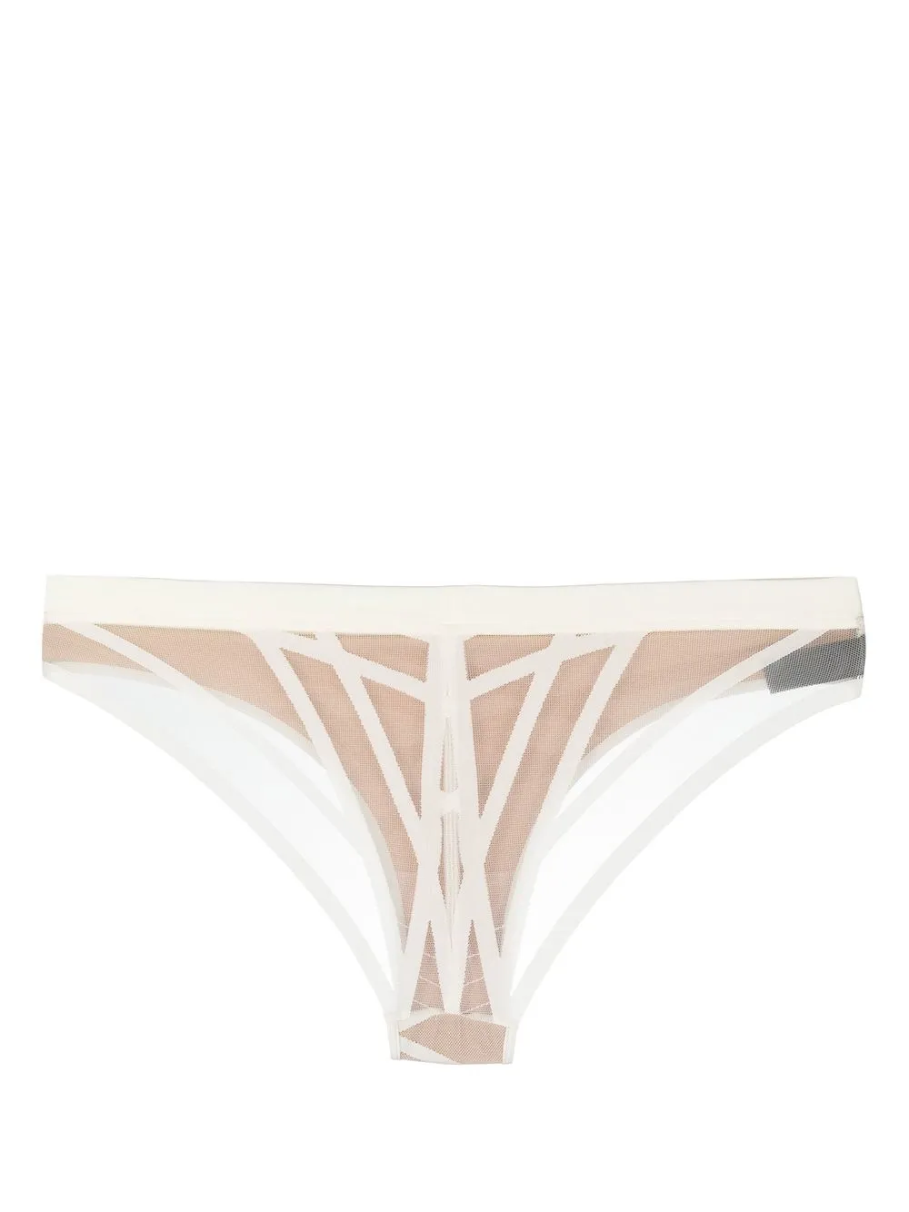 Shop Marlies Dekkers Illusionist Patterned-jacquard Brazilian Briefs In White