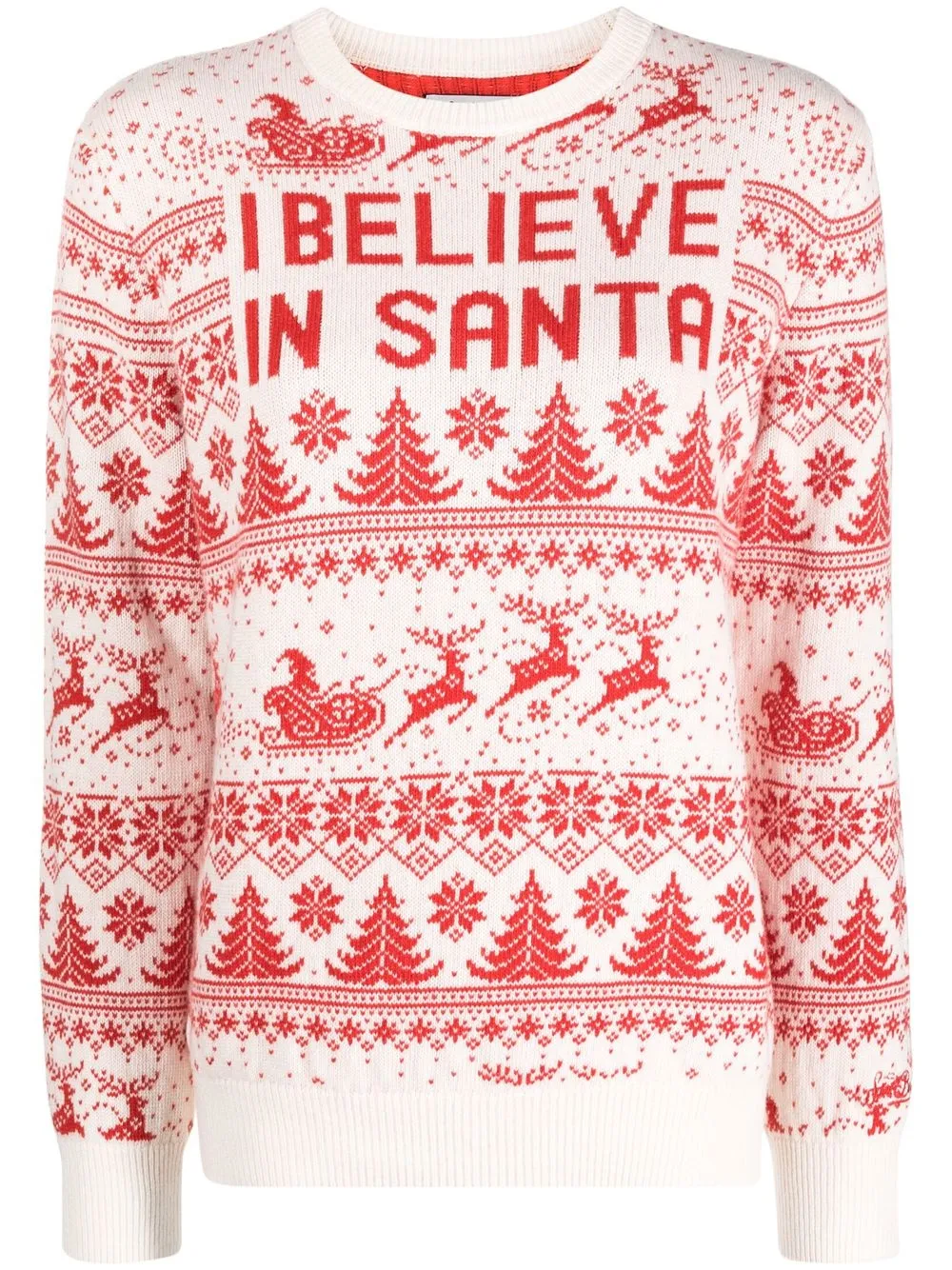 

MC2 Saint Barth Christmas intarsia-knit jumper - White