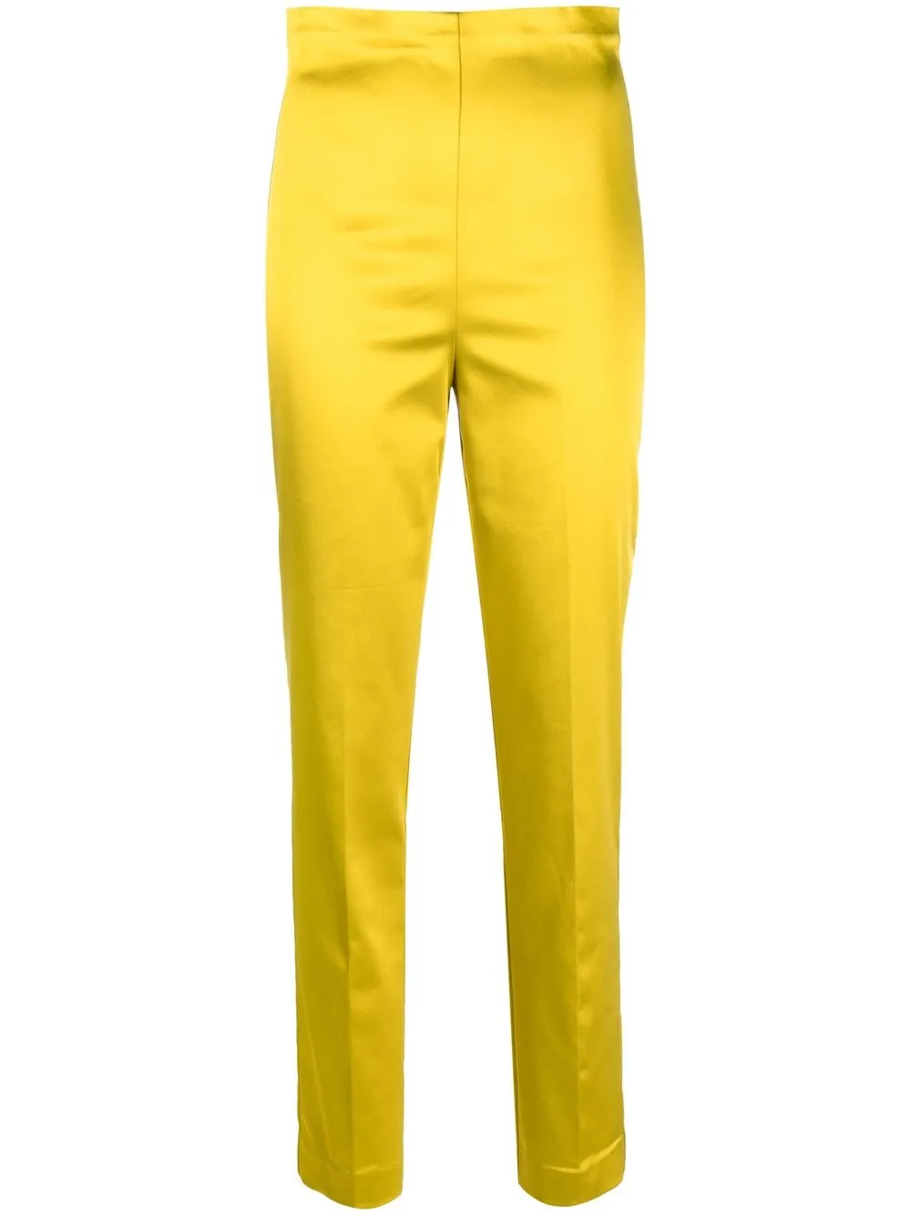 

P.A.R.O.S.H. satin slim-cut trousers - Yellow