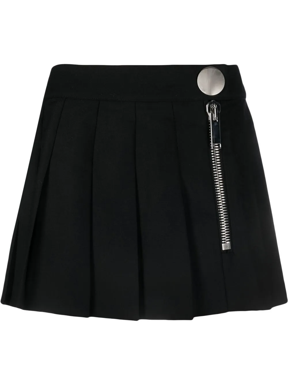 

Vaquera statement-zip pleated skirt - Black