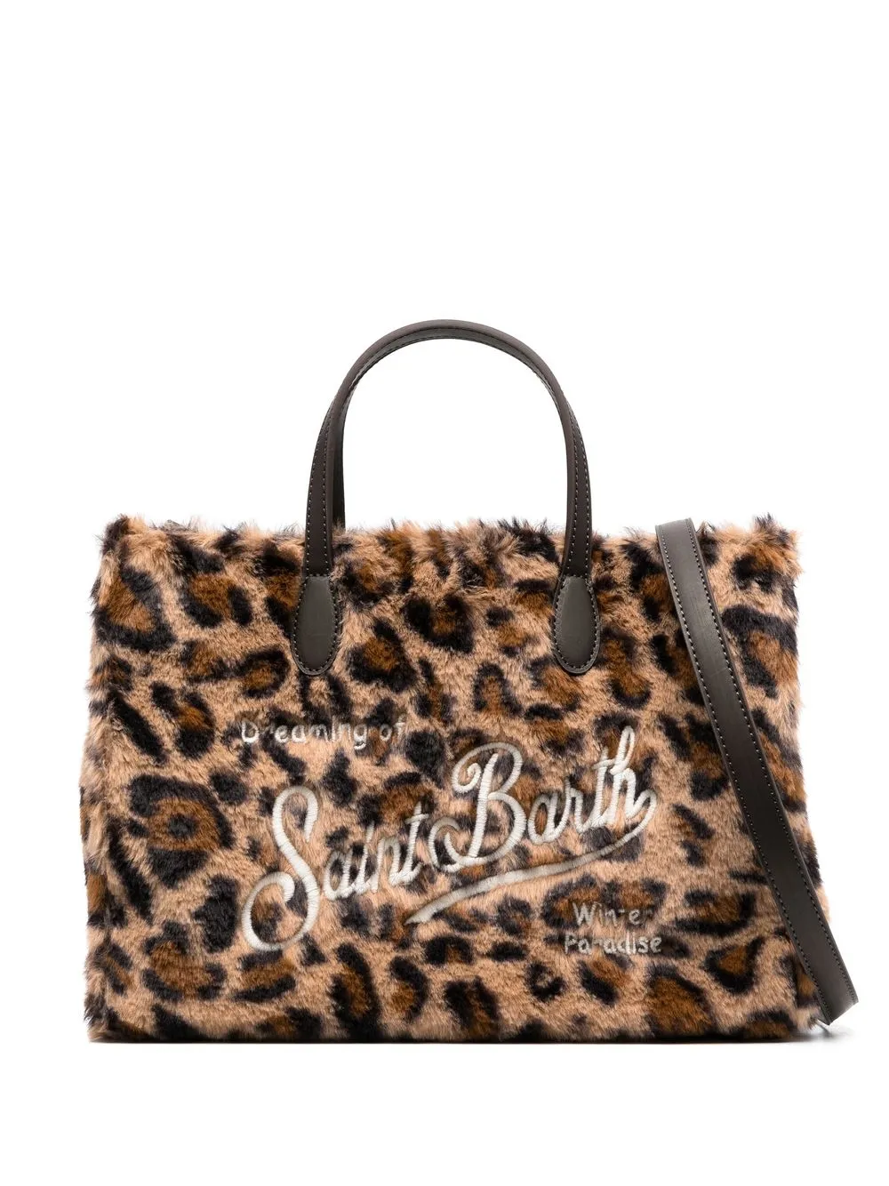 

MC2 Saint Barth leopard-print faux-fur tote bag - Brown