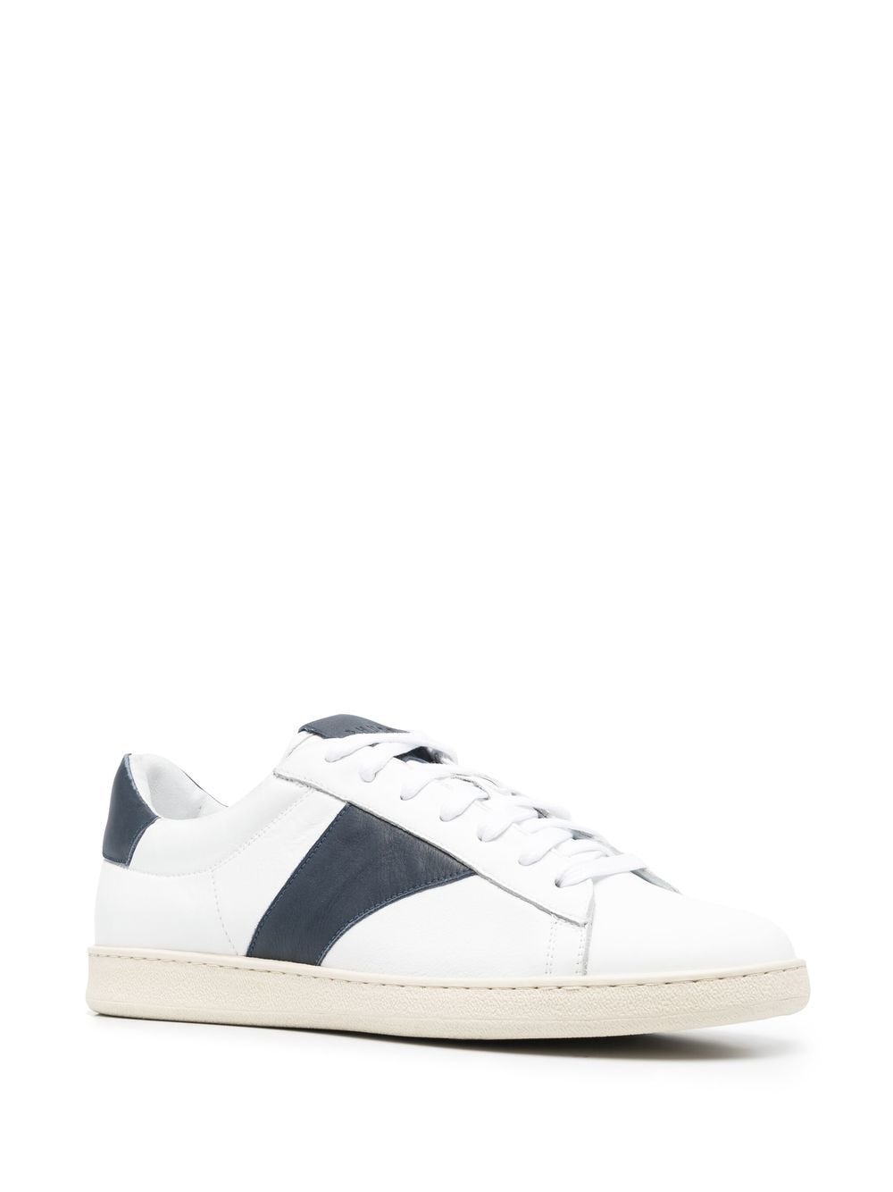 Shop Rhude Leather Low-top Sneakers In White