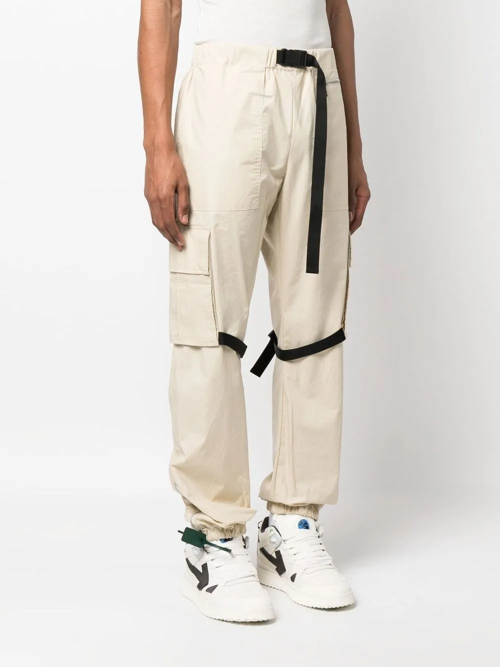 Beige Nylon Sports Trousers