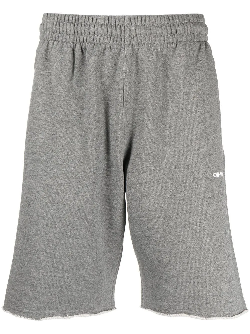 Off-white Shorts Mit Wave Outline Diag-print In Melange Grey White