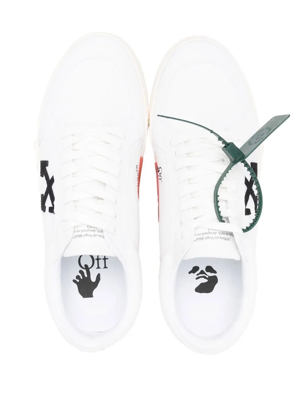 Off-white Low Vulcanized Leather Sneakers In White Black
