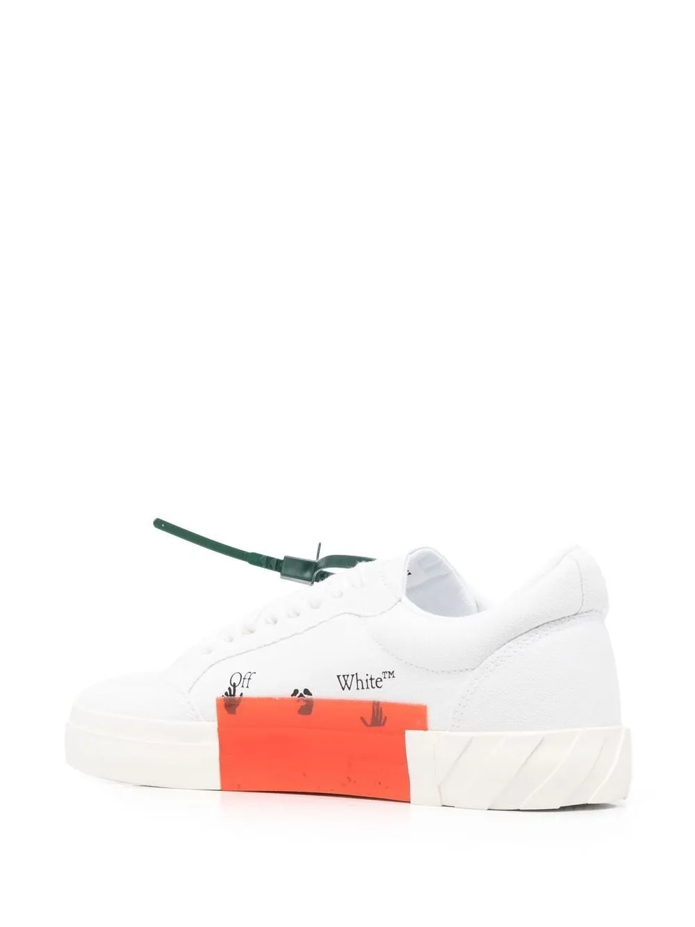 Off-white Low Vulcanized Leather Sneakers In White Black