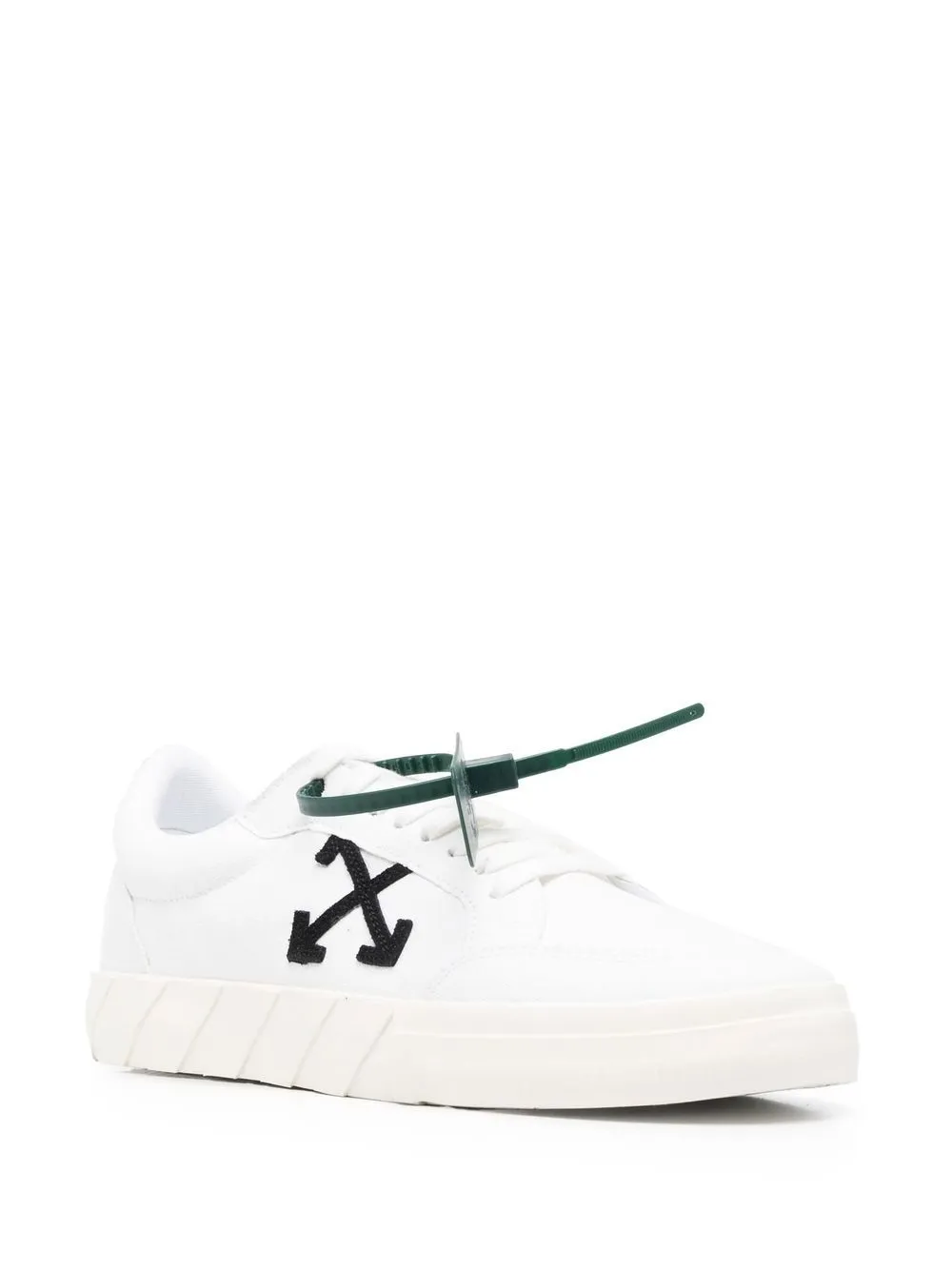 Off-white Low Vulcanized Leather Sneakers In White Black