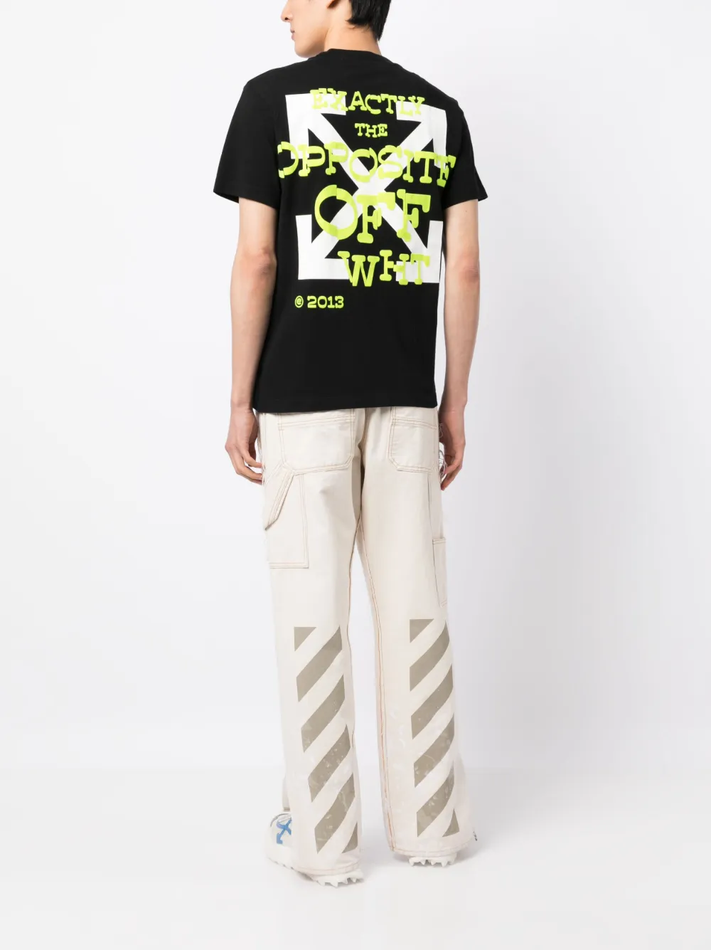 Off-White T-shirt met print - Zwart