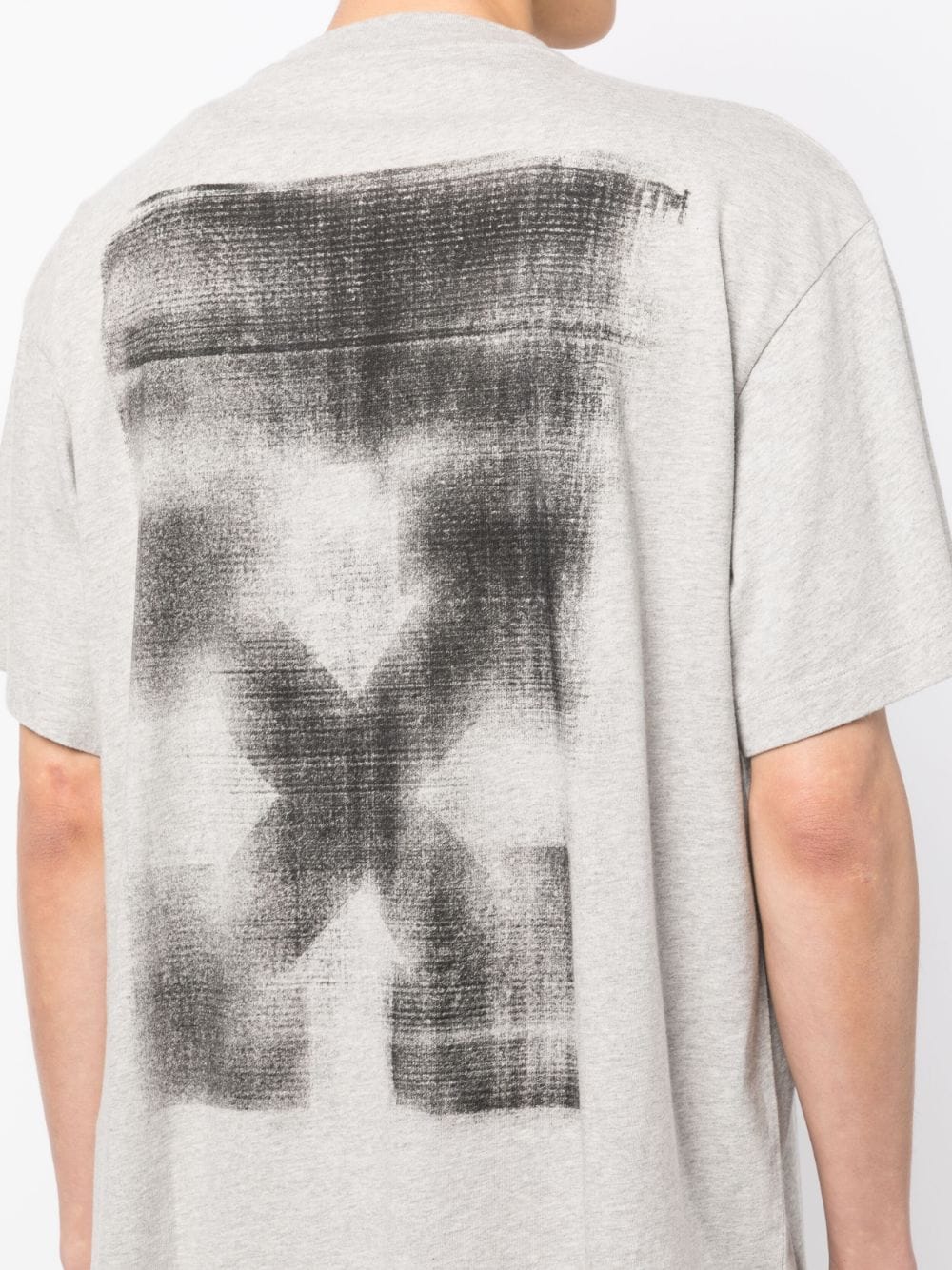 Shop Off-white Jumbo Arrow-print Cotton T-shirt In Melange Grey Black