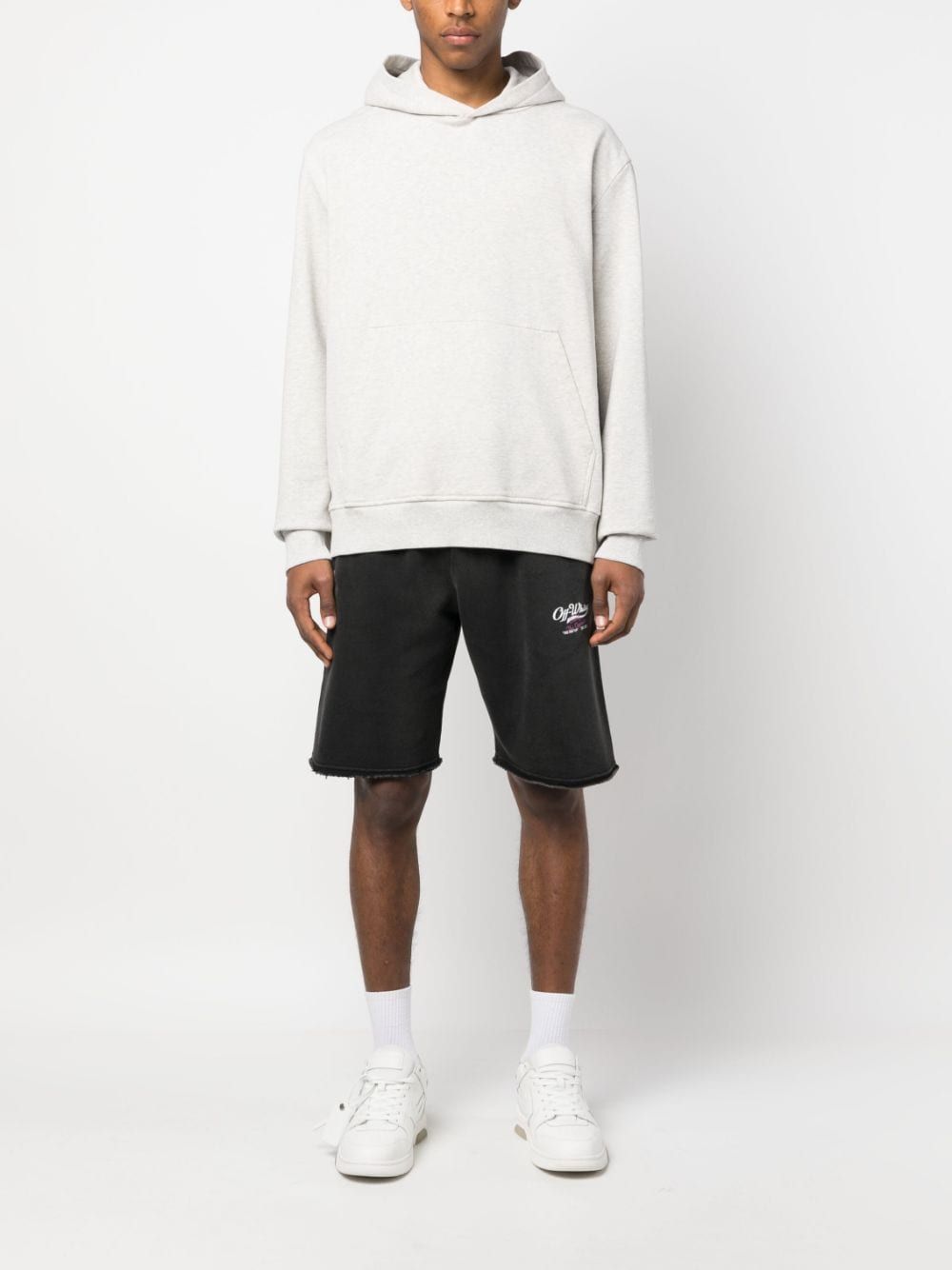 Off-White WAVE OFF SWEATSHORTS - BLACK WHITE