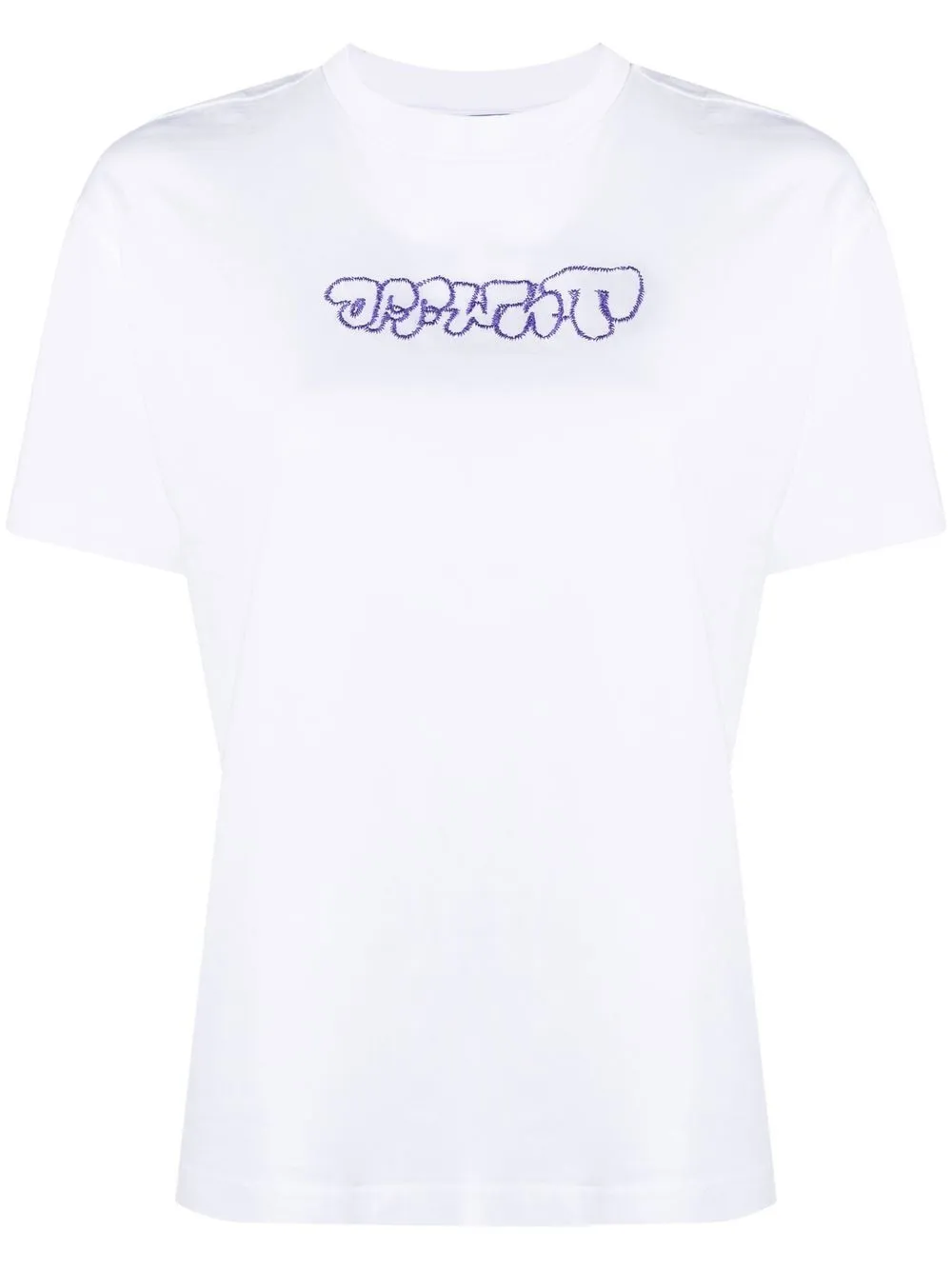 

Off-White Sketch Arrow-embroidered cotton T-shirt - WHITE PURPLE