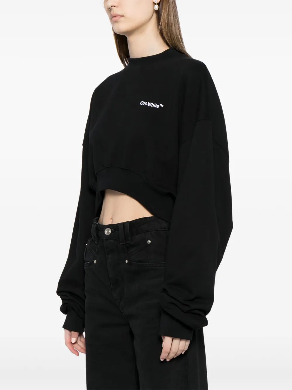 Off-White Sweater met logoprint Zwart