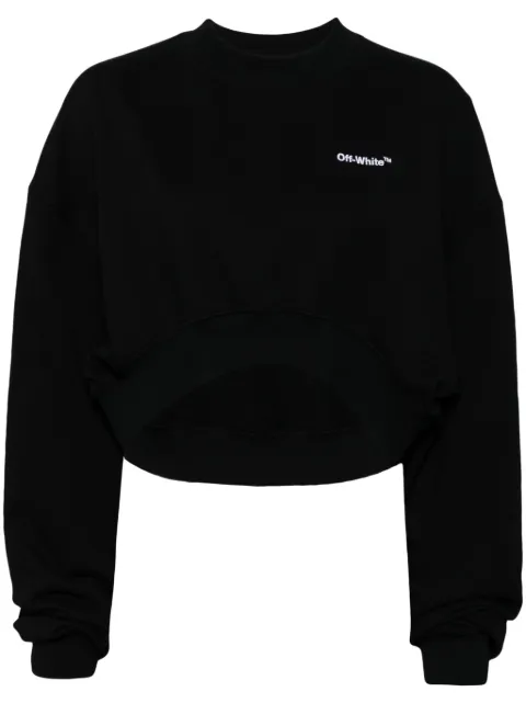 Off-White logo-print cropped sweatshirt