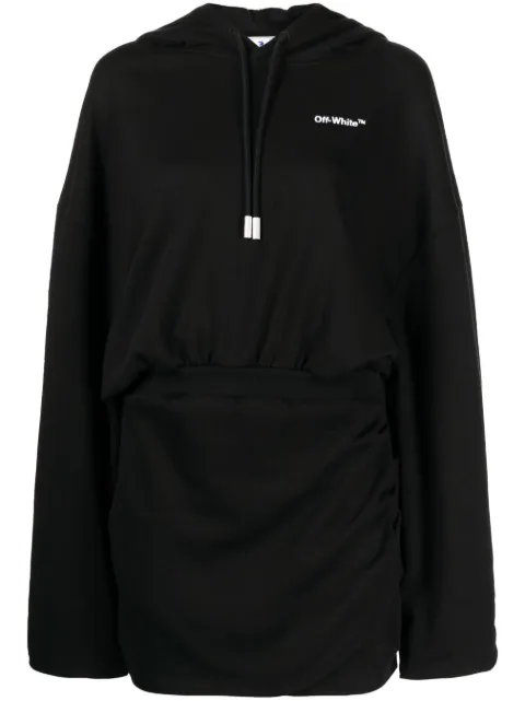 Off-White logo-embroidered cotton hoodie