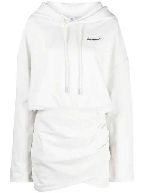Off-White vestido corto con capucha For All