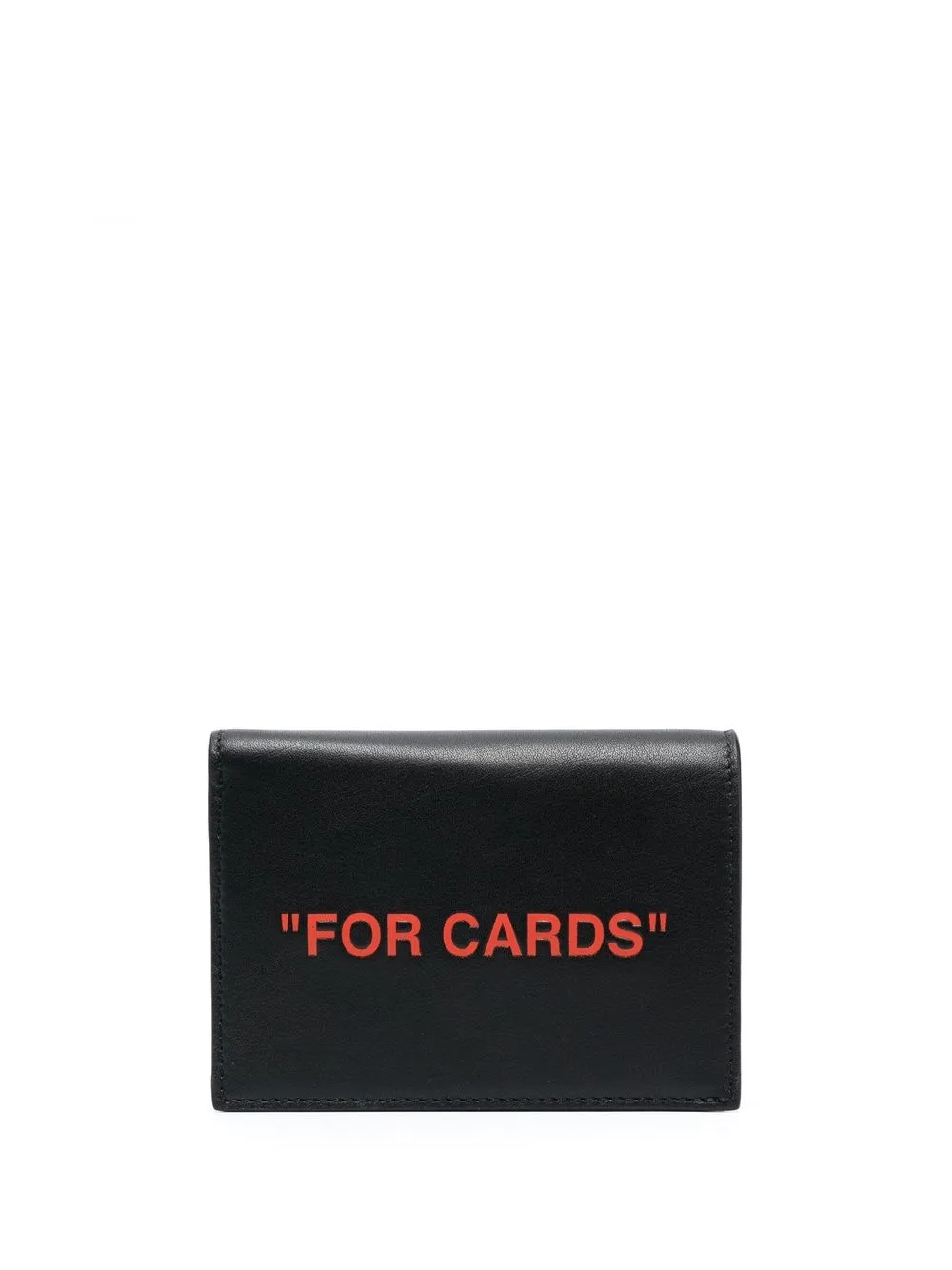 

Off-White quote-print leather cardholder - Black